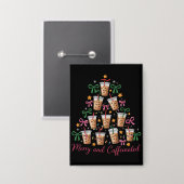 Merry & Caffeinated Xmas Coquette Coffee Latte Button (Vorderseite/Rückseite)