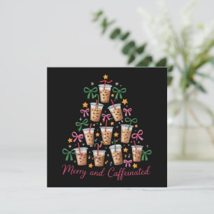 Merry & Caffeinated Xmas Coquette Coffee Latte Feiertagskarte
