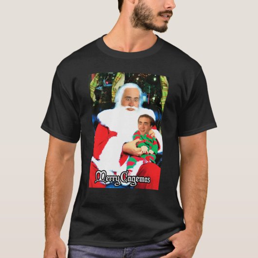 Merry Cagemas Santa Knee Nicolas Cage Weihnachten8 T-Shirt (Vorderseite)
