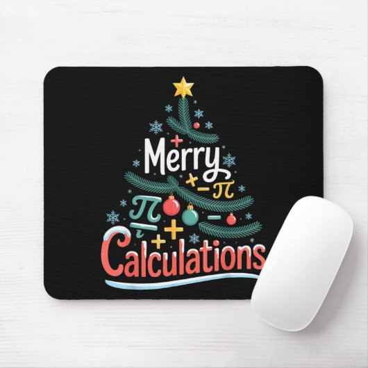 Merry Calculations Funny Math Teacher Christmas Mousepad (Mit Mouse)