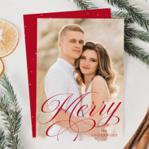 Merry Calligraphy Red Script Overlay Foto