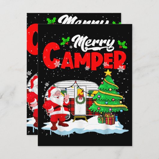 Merry Camper Weihnachten Weihnachtsmann Camper Cam Begleitkarte (Vorne/Hinten)