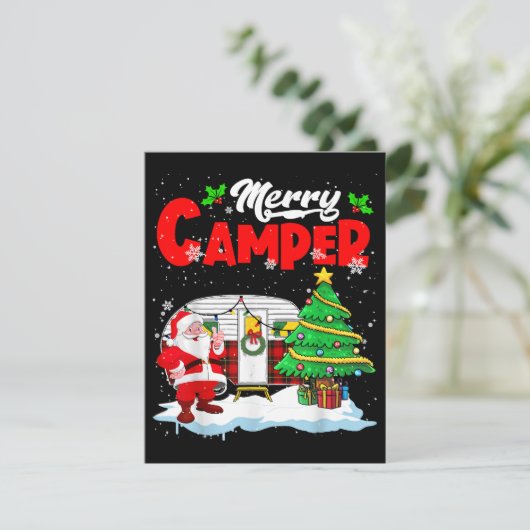 Merry Camper Weihnachten Weihnachtsmann Camper Cam Begleitkarte (Stehend Vorderseite)