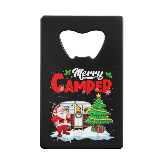 Merry Camper Weihnachten Weihnachtsmann Camper Cam Geldbeutel Flaschenöffner (Vorderseite)