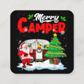 Merry Camper Weihnachten Weihnachtsmann Camper Cam Quadratische Visitenkarte (Rückseite)
