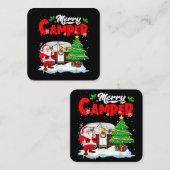 Merry Camper Weihnachten Weihnachtsmann Camper Cam Quadratische Visitenkarte (Vorne/Hinten)