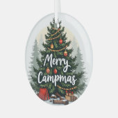 Merry Campmas Camping Thema Weihnachtsbaum Ornament Aus Glas (Vorderseite links)