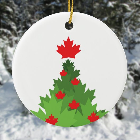 Merry Canadian Flag Weihnachtsbaum Keramik Ornament