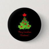 Merry Canadian Maple Leaf Flag Christmas Button (Vorderseite)