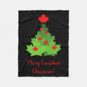 Merry Canadian Maple Leaf Flag Christmas Fleecedecke (Vorderseite)