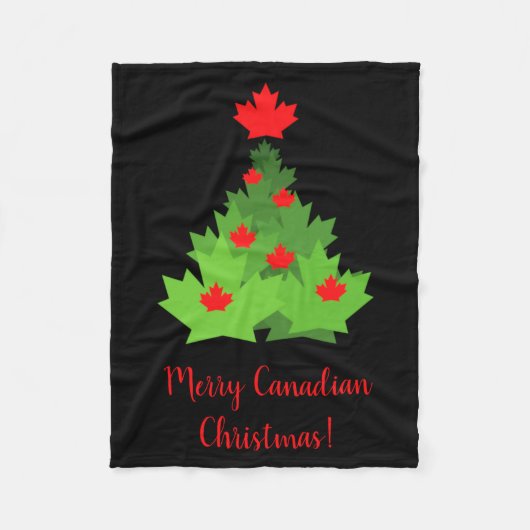 Merry Canadian Maple Leaf Flag Christmas Fleecedecke (Vorderseite)