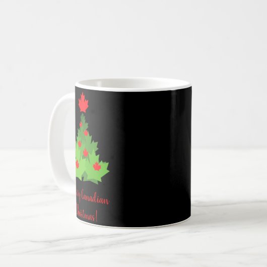 Merry Canadian Maple Leaf Flag Christmas  Kaffeetasse (Vorderseite Links)