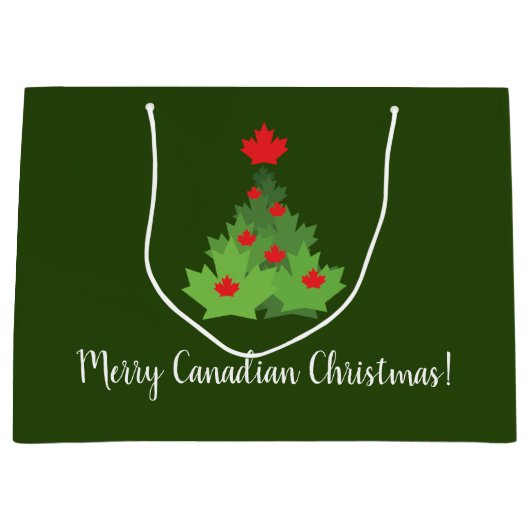Merry Canadian Maple Leaf Flag Weihnachten Große Geschenktüte (Vorderseite)