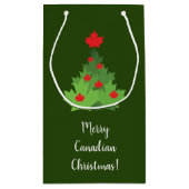 Merry Canadian Maple Leaf Flag Weihnachten Kleine Geschenktüte (Rückseite)