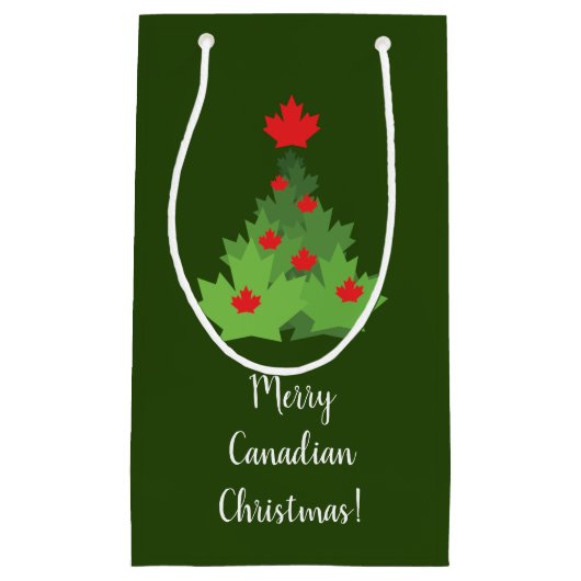 Merry Canadian Maple Leaf Flag Weihnachten Kleine Geschenktüte (Vorderseite)
