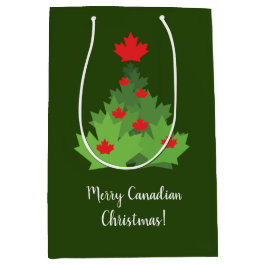 Merry Canadian Maple Leaf Flag Weihnachten Mittlere Geschenktüte