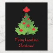 Merry Canadian Maple Leaf Flag Weihnachten Weinetikett (Einzelnes Label)