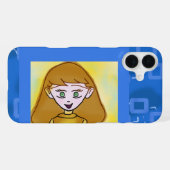 Merry Cartoon Blue Geometric Phone Case iPhone Hülle (Rückseite (Horizontal))