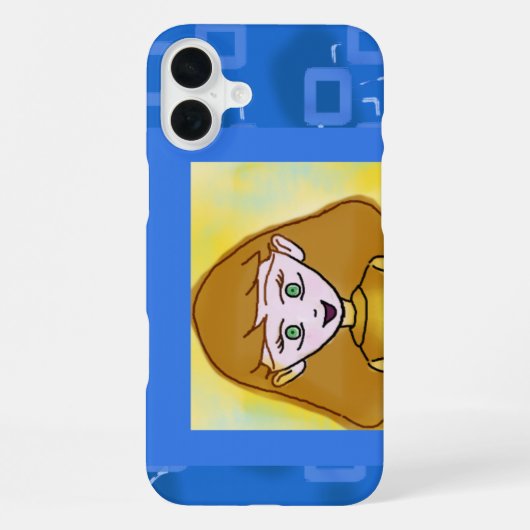 Merry Cartoon Blue Geometric Phone Case iPhone Hülle (Rückseite)