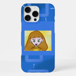 Merry Cartoon Blue Geometric Phone Case iPhone 16 Pro Max Hülle