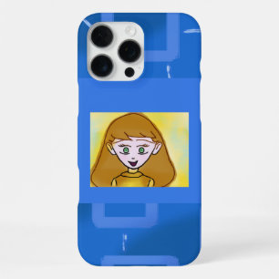 Merry Cartoon Blue Geometric Phone Case iPhone 16 Pro Max Hülle