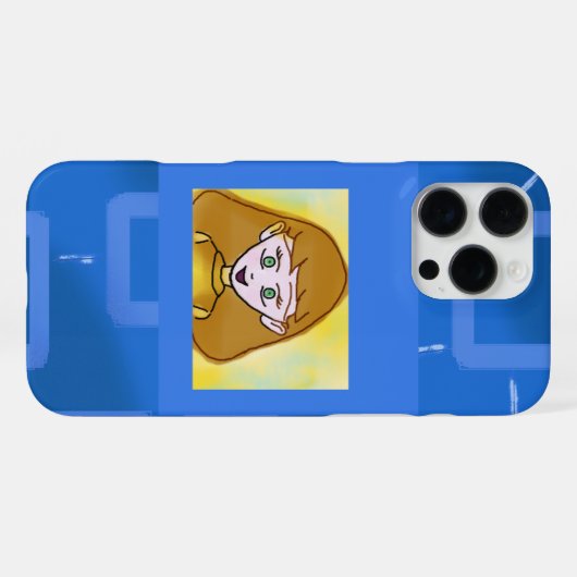 Merry Cartoon Blue Geometric Phone Case iPhone Hülle (Rückseite (Horizontal))