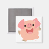 Merry Cartoon Pig Magnet (Vorderseite/Rückseite)