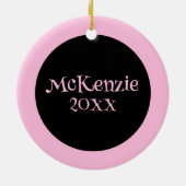 Merry Cat-Mas Pink/Black Christmas Keramik Ornament (Hinten)
