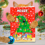 Merry Cat Mess Grußkarte von Nicole Janes Karte<br><div class="desc">Zur Erinnerung an meine beiden Katzen. Jeder,  der schon einmal eine Katze besessen hat,  versteht die wahre Freude der Weihnachten mit unseren felinen Freunden.</div>