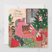 Merry Cat-mess Katzen Weihnachtskarte (Vorderseite)