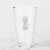 Merry Catmas Black Cat Christmas Light Xmas Family Glas (Rückseite)