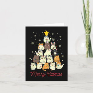 Merry Catmas Cat Christmas Tree Cat Lover Karte