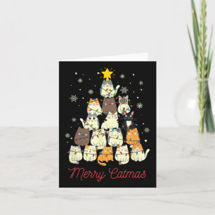 Merry Catmas Cat Christmas Tree Cat Lover Karte
