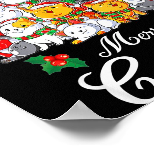 Merry Catmas Cat Christmas Tree Cat Lover Poster (Ecke)