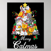 Merry Catmas Cat Christmas Tree Cat Lover Poster (Vorne)