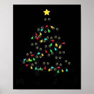 Merry Catmas Cat Christmas Tree Kids Girls Boys Me Poster