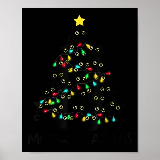 Merry Catmas Cat Christmas Tree Kids Girls Boys Me Poster (Vorne)