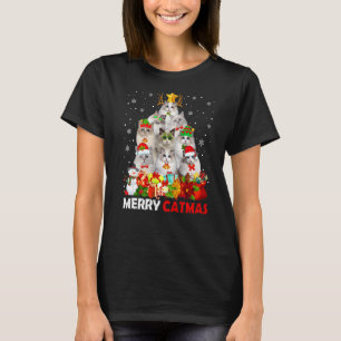 Merry Catmas Cat Mama Katze Vater Weihnachten Ragd T-Shirt