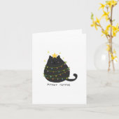 Merry Catmas Cat tree Christmas Card Karte (Gelbe Blume)