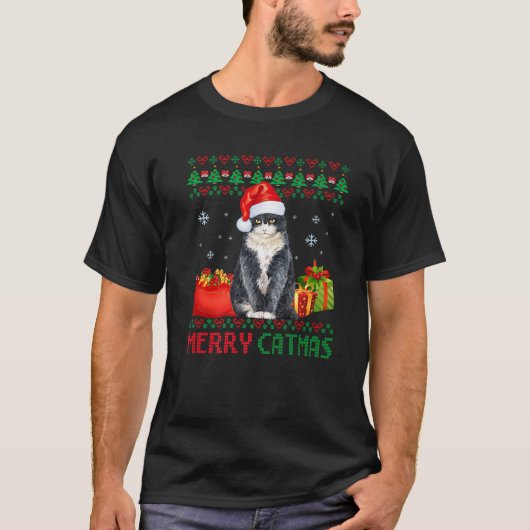Merry Catmas Cat Ugly Christmas British Shorthair T-Shirt (Vorderseite)