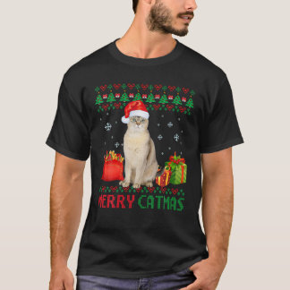 Merry Catmas Cat Ugly Christmas Burmilla Mama Vate T-Shirt