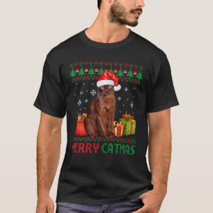Merry Catmas Cat Ugly Christmas Havana Brown Mama T-Shirt