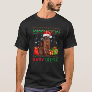 Merry Catmas Cat Ugly Christmas Havana Brown Mama  T-Shirt