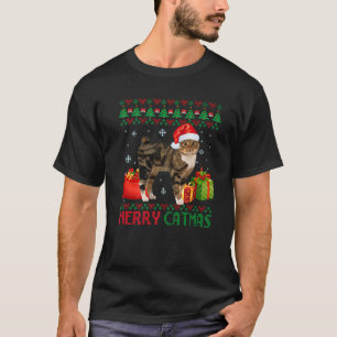 Merry Catmas Cat Ugly Christmas Manx Catt Mama Vat T-Shirt