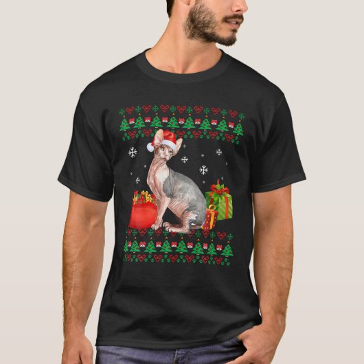 Merry Catmas Cat Ugly Christmas Sphynx Mama Vater T-Shirt (Vorderseite)