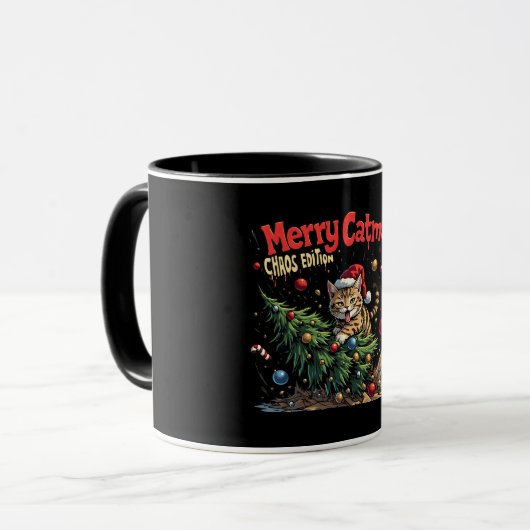 Merry Catmas – Chaos Edition Tasse (Vorderseite Links)