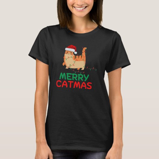 Merry Catmas Christmas Funny T-Shirt (Vorderseite)