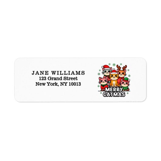 Merry Catmas Christmas Return Address Label (Vorne)