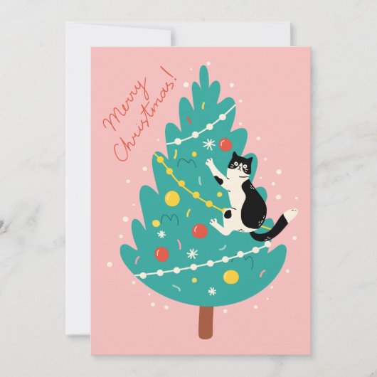 Merry Catmas - Ein purer Weihnachtskletter Feiertagskarte (Vorderseite)