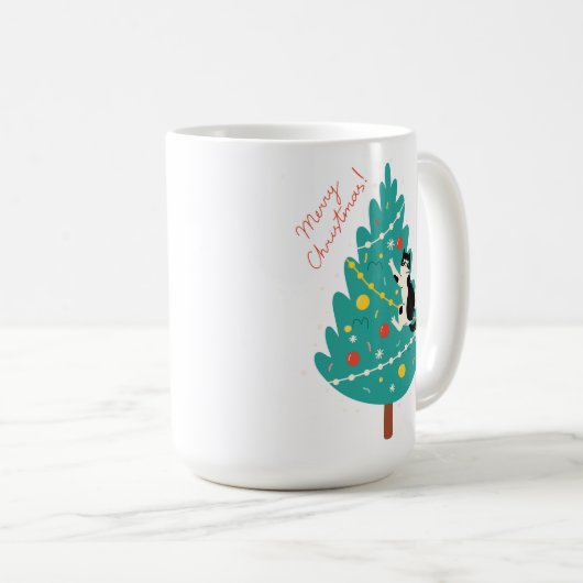 Merry Catmas - Ein purer Weihnachtskletter Kaffeetasse (VorderseiteRechts)